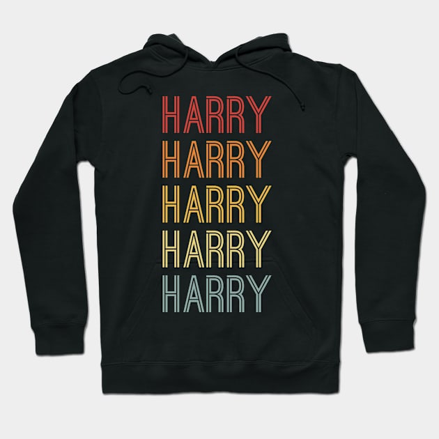 Harry Name Vintage Retro Gift For Harry Hoodie by CoolDesignsDz